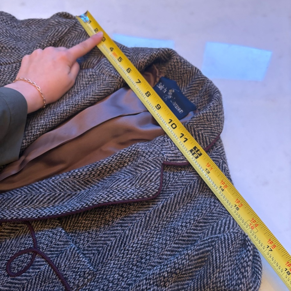 Vintage 70s 80s Ralph Lauren Wool Herringbone Blazer Equestrian Jacket Runway Ad - Picture 14 of 16